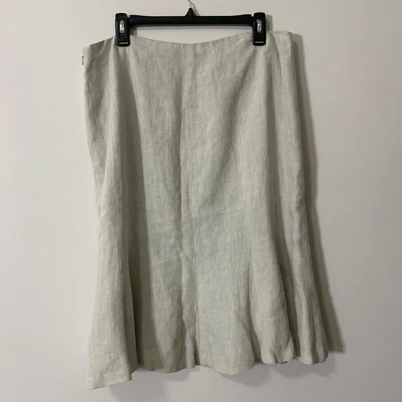 Lauren Ralph Lauren Light Sage Green Linen Skirt Size 14 - Picture 4 of 7